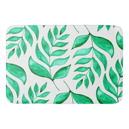 水シンプル色の枝 – 緑 バスマット (正面)