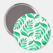 水シンプル色の枝 – 緑 マグネット (正面/裏面)