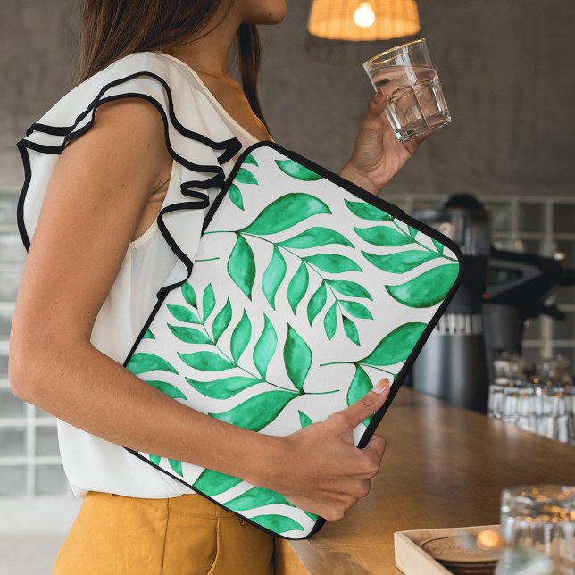 水シンプル色の枝 – 緑 ラップトップスリーブ (クリエイターアップロード済み)