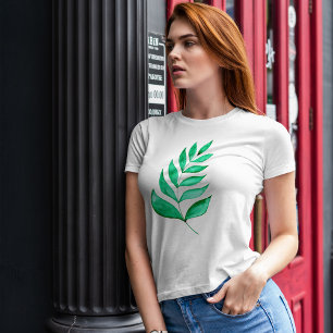 水シンプル色の枝 – 緑 Tシャツ