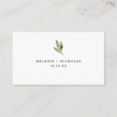 水シンプル色の緑の結婚式RSVPオンライン エンクロージャーカード (裏面)