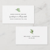 水シンプル色の緑の結婚式RSVPオンライン エンクロージャーカード (正面/裏面)