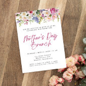 水シンプル色の花mother's day brunch 招待状