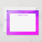 水シンプル色グラデーション紫の手書き名 サンキューカード (正面)
