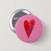 水シンプル色ハート 缶バッジ (正面&裏面)