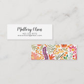 水シンプル色フローラミニ通話カード スキニー名刺 (正面/裏面)