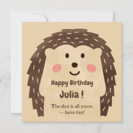 水シンプル色ヘッジホッグハッピーバースデー カード