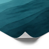 水シンプル色海抽象芸術アートブルー ポスター (角)