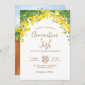 水シンプル色結婚式招待状 招待状 (正面/裏面)