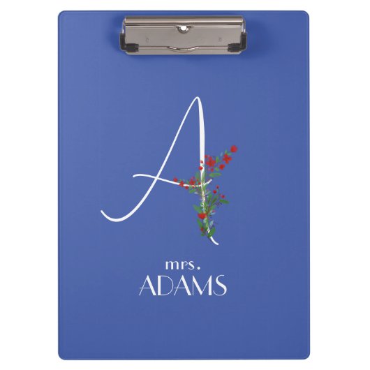 水シンプル色花文字A クリップボード (正面)