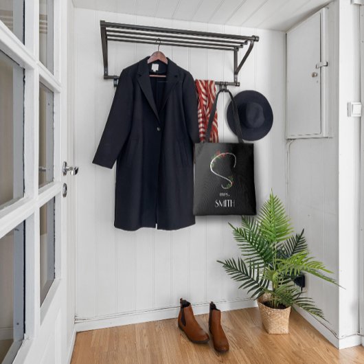 水シンプル色花文字A トートバッグ