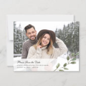 水シンプル色葉|写真保存日 マグネット招待状 (正面)