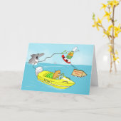 水スキーおもしろいハッピーバースデーブラザーカード カード (黄色い花)