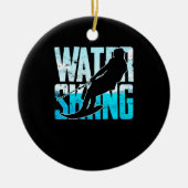 水スキー素晴らし贈答水スキー水スキーヤー セラミックオーナメント (正面)