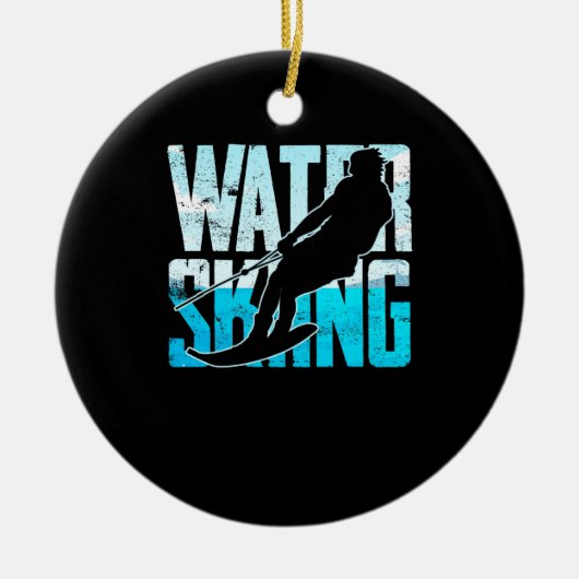 水スキー素晴らし贈答水スキー水スキーヤー セラミックオーナメント (正面)