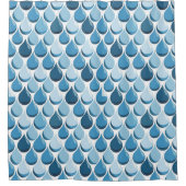 水スタイリッシュが青く白く滴る シャワーカーテン (正面)