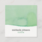 水スタイリッシュエレガント彩緑ミニマル洗 スクエア名刺 (正面)