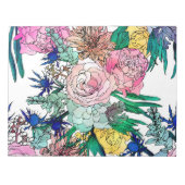 水スタイリッシュカラフル彩花模様 ノートパッド (正面)