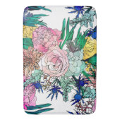 水スタイリッシュカラフル彩花模様 バスマット (正面縦)