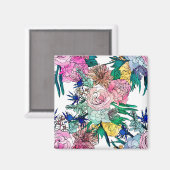 水スタイリッシュカラフル彩花模様 マグネット (正面/裏面)