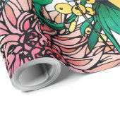 水スタイリッシュ彩花模様 ラッピングペーパー (ロールコーナー)
