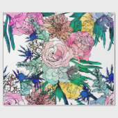 水スタイリッシュ彩花模様 ラッピングペーパー (フラット)