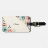 水スタイリッシュ色の串のような花 ラゲッジタグ (正面横)