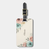 水スタイリッシュ色の串のような花 ラゲッジタグ (正面縦)