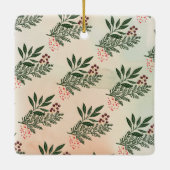 水スタイリッシュ色の冬の庭のクリスマス写真 セラミックオーナメント (裏面)