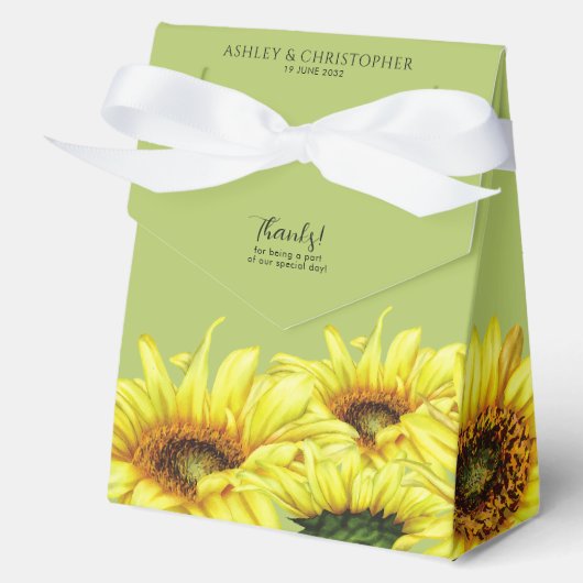 水スタイリッシュ色ひまわりライトグリーン結婚ズ フェイバーボックス (正面)