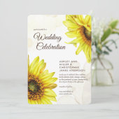 水スタイリッシュ色ひまわり結婚の 招待状 (スタンド正面)