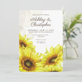 水スタイリッシュ色ひまわり結婚の 招待状 (スタンド正面)