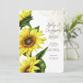 水スタイリッシュ色ひまわり結婚の 招待状 (スタンド正面)