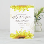 水スタイリッシュ色ひまわり結婚の 招待状 (スタンド正面)