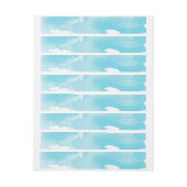 水スタイリッシュ色シックなアクアモダンブルーアドレス ラップアラウンドラベル (シート)