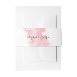 水スタイリッシュ色シック赤面ピンクグレー 招待状ベリーバンド