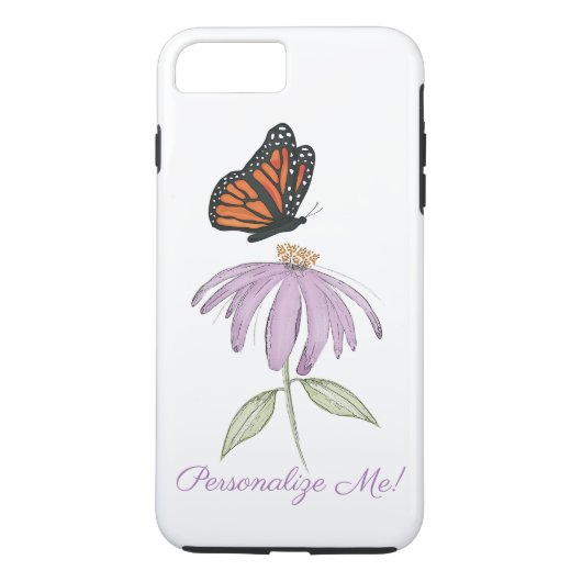 水スタイリッシュ色シンプル紫フローラ蝶 Case-Mate iPhoneケース (裏面)