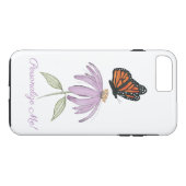 水スタイリッシュ色シンプル紫フローラ蝶 Case-Mate iPhoneケース (裏面(横))