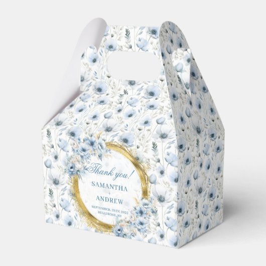 水スタイリッシュ色ダスティブルー金ゴールド結婚ズ感謝してい フェイバーボックス (正面サイド)