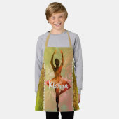 水スタイリッシュ色バレリーナ エプロン (着用した状態)