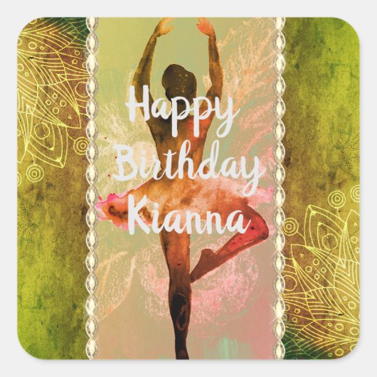 水スタイリッシュ色バレリーナ スクエアシール (正面)