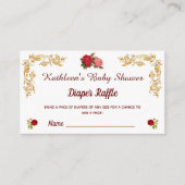 水スタイリッシュ色フローラおむつラッフルチケットen エンクロージャーカード (正面)