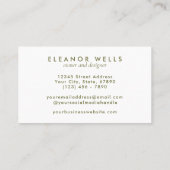 水スタイリッシュ色フローラパーソナライズされた 名刺 (裏面)