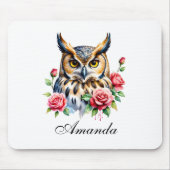水スタイリッシュ色フローラフクロウ マウスパッド (正面)