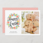 水スタイリッシュ色フローラリース復活写真 シーズンカード (正面/裏面)