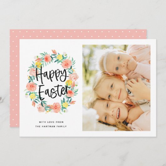 水スタイリッシュ色フローラリース復活写真 シーズンカード (正面/裏面)