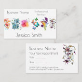 水スタイリッシュ色フローラ相談業 予約カード (正面/裏面)