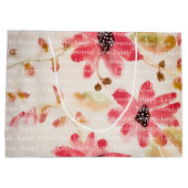 水スタイリッシュ色フローラ ラージペーパーバッグ (裏面)