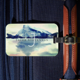 水スタイリッシュ色マウンテン絵画ズモノグラム ラゲッジタグ