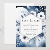 水スタイリッシュ色ムーンリ結婚ット セーブザデート (正面/裏面)